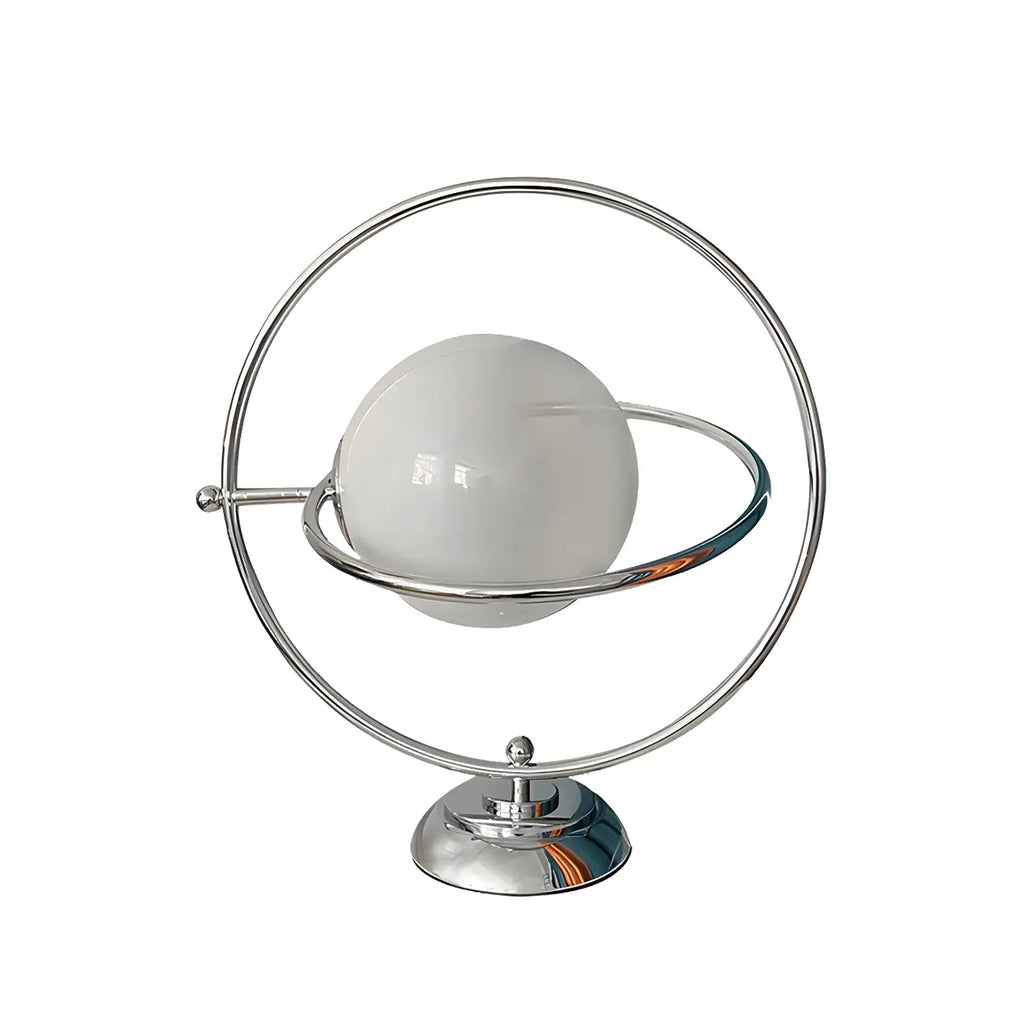 Art Deco Glass Globe Silver Table Lamp for Living Room