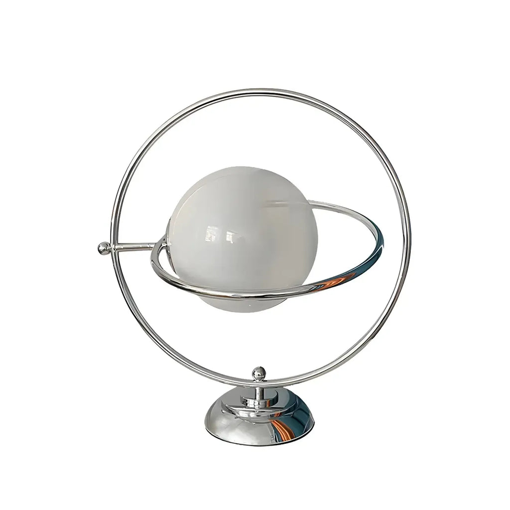 Art Deco Glass Globe Silver Table Lamp for Living Room