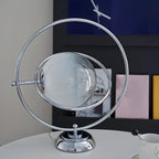 Art Deco Glass Globe Silver Table Lamp for Living Room
