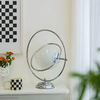 Art Deco Glass Globe Silver Table Lamp for Living Room