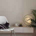 Art Deco Glass Globe Silver Table Lamp for Living Room