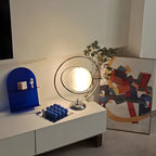 Art Deco Glass Globe Silver Table Lamp for Living Room