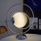 Art Deco Glass Globe Silver Table Lamp for Living Room