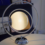 Art Deco Glass Globe Silver Table Lamp for Living Room