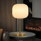 Modern White Glass Shade Goleden Table Lamp for Bedroom