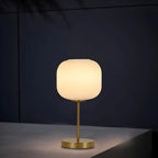Modern White Glass Shade Goleden Table Lamp for Bedroom
