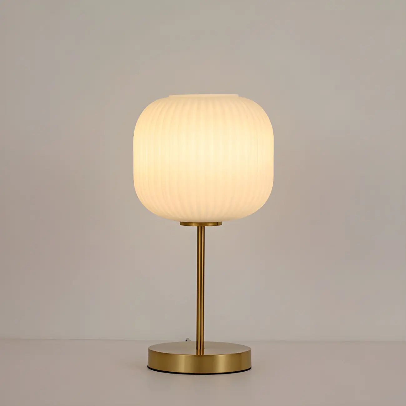 Modern White Glass Shade Goleden Table Lamp for Bedroom