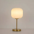 Modern White Glass Shade Goleden Table Lamp for Bedroom