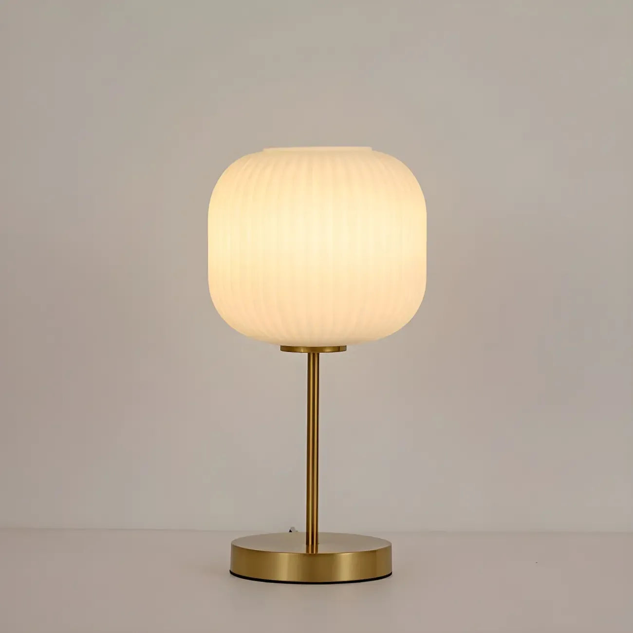 Modern White Glass Shade Goleden Table Lamp for Bedroom