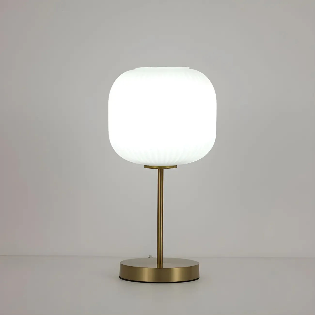 Modern White Glass Shade Goleden Table Lamp for Bedroom