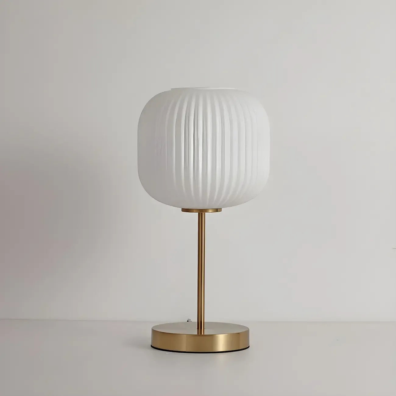 Modern White Glass Shade Goleden Table Lamp for Bedroom