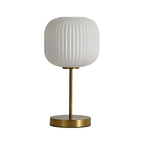 Modern White Glass Shade Goleden Table Lamp for Bedroom