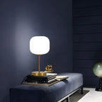 Modern White Glass Shade Goleden Table Lamp for Bedroom