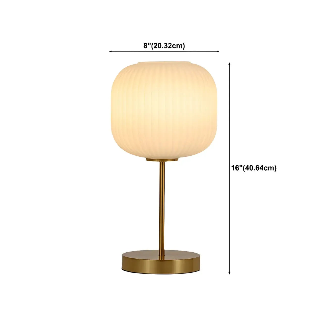 Modern White Glass Shade Goleden Table Lamp for Bedroom