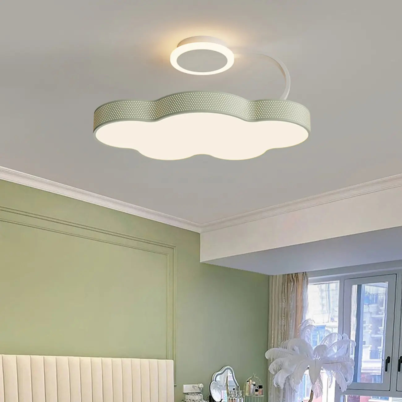 Dimmable Floral LED Ceiling Light with Acrylic Shade