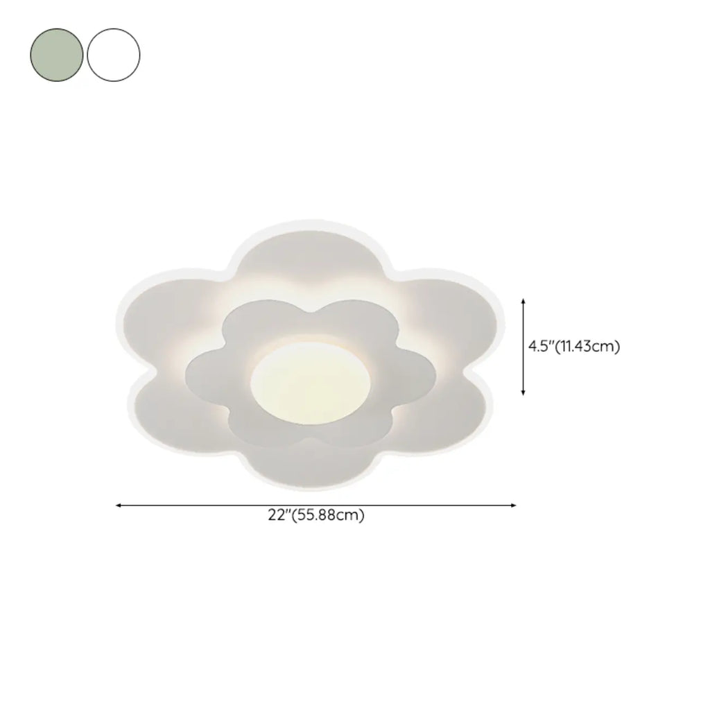 Dimmable Floral LED Ceiling Light with Acrylic Shade