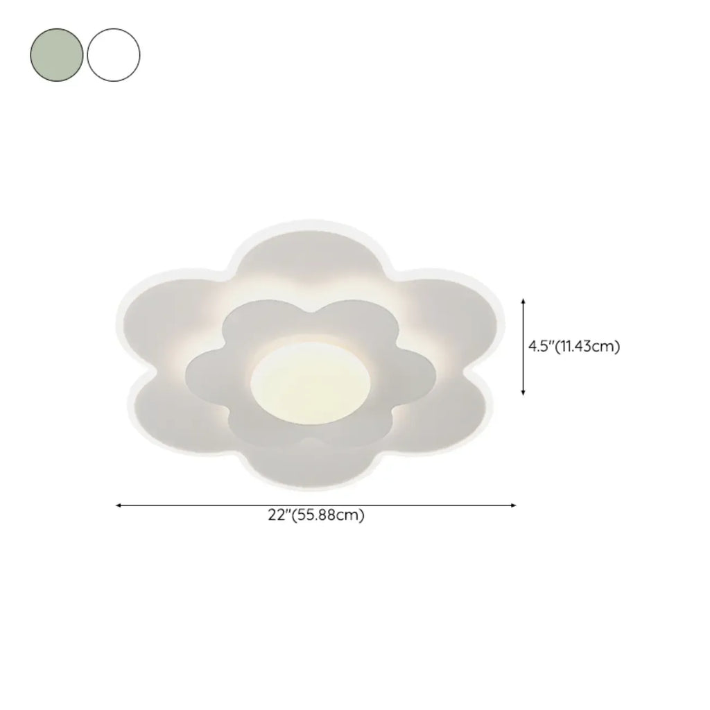 Dimmable Floral LED Ceiling Light with Acrylic Shade