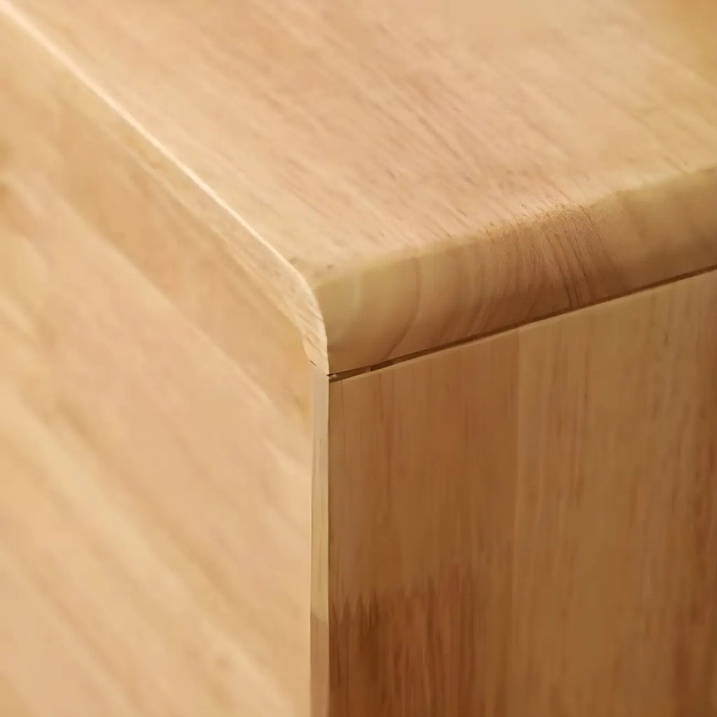 Retro Natural Wood Combo Dresser with Cabinets and Shelves