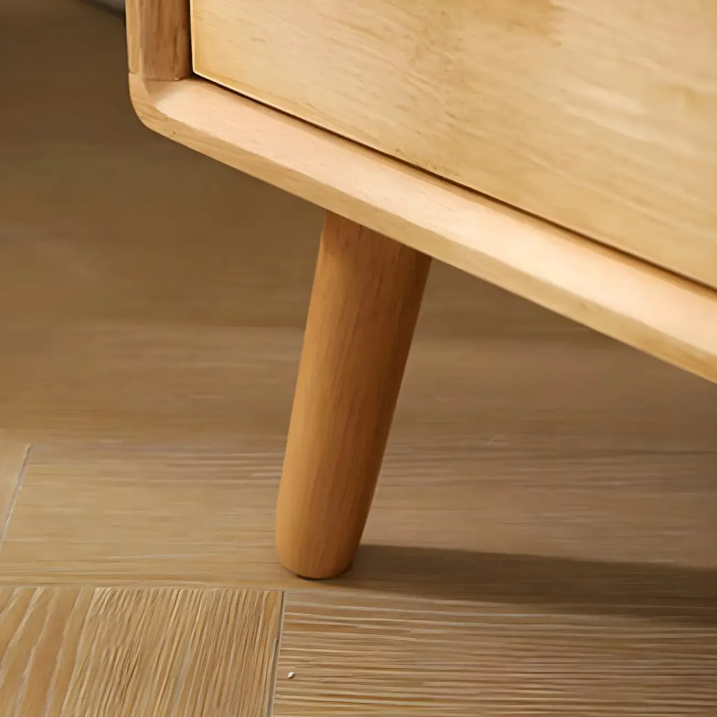 Retro Natural Wood Combo Dresser with Cabinets and Shelves