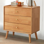 Retro Natural Wood Combo Dresser with Cabinets and Shelves