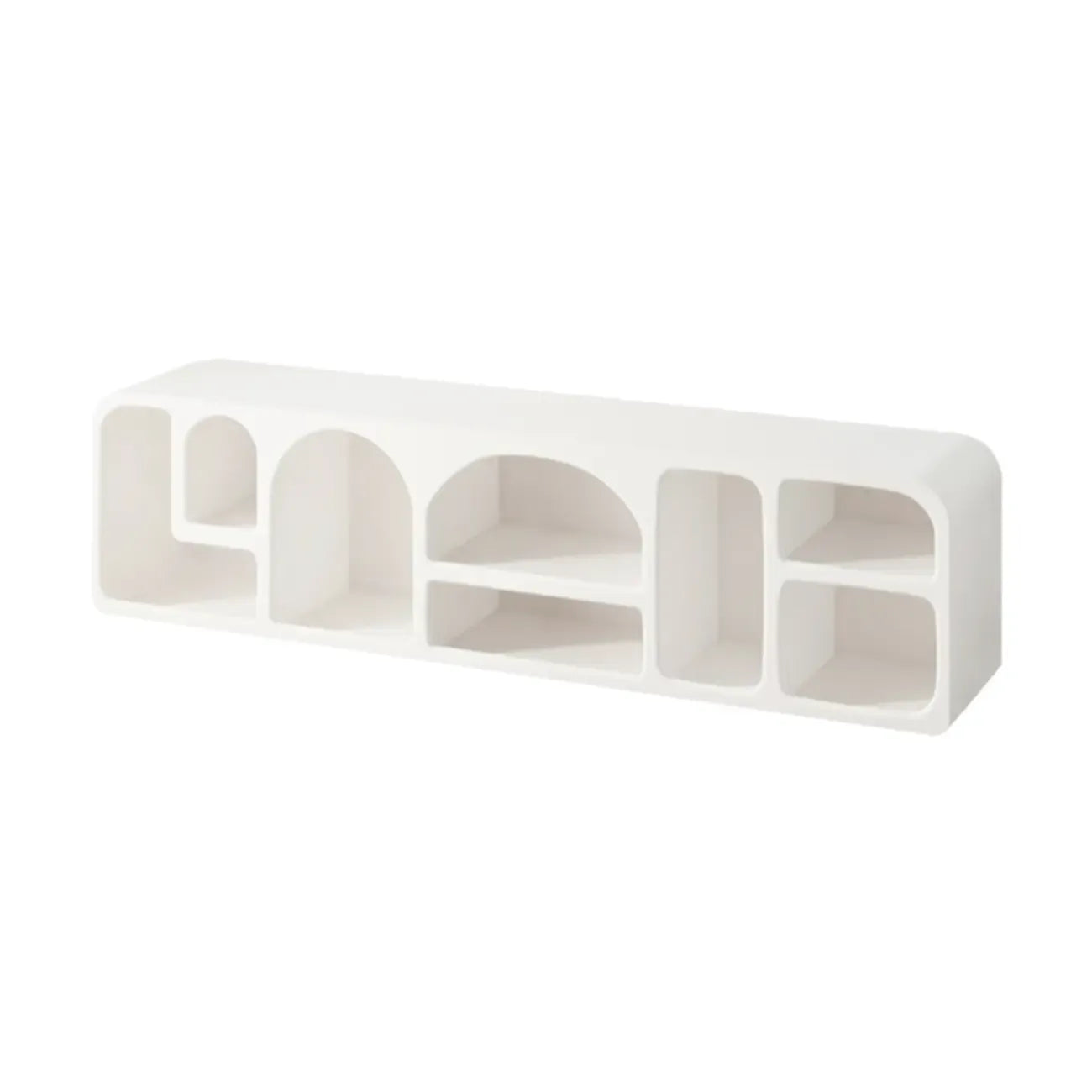 79 Minimalist White Rectangle Wood Open Storage TV Stand