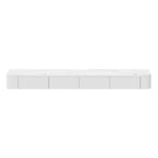 Rectangle White Solid Wood Floating TV Stand with Storage