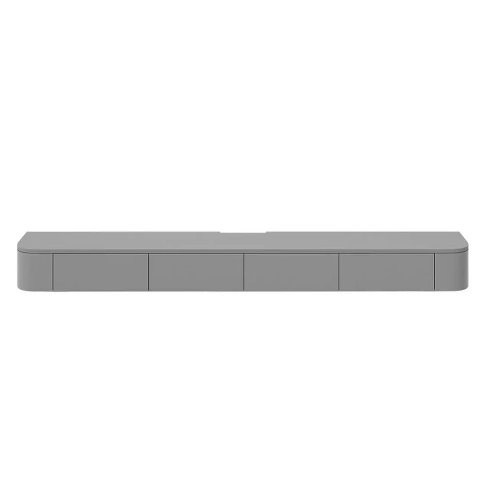 Rectangle White Solid Wood Floating TV Stand with Storage