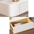 Rectangle White Solid Wood Floating TV Stand with Storage