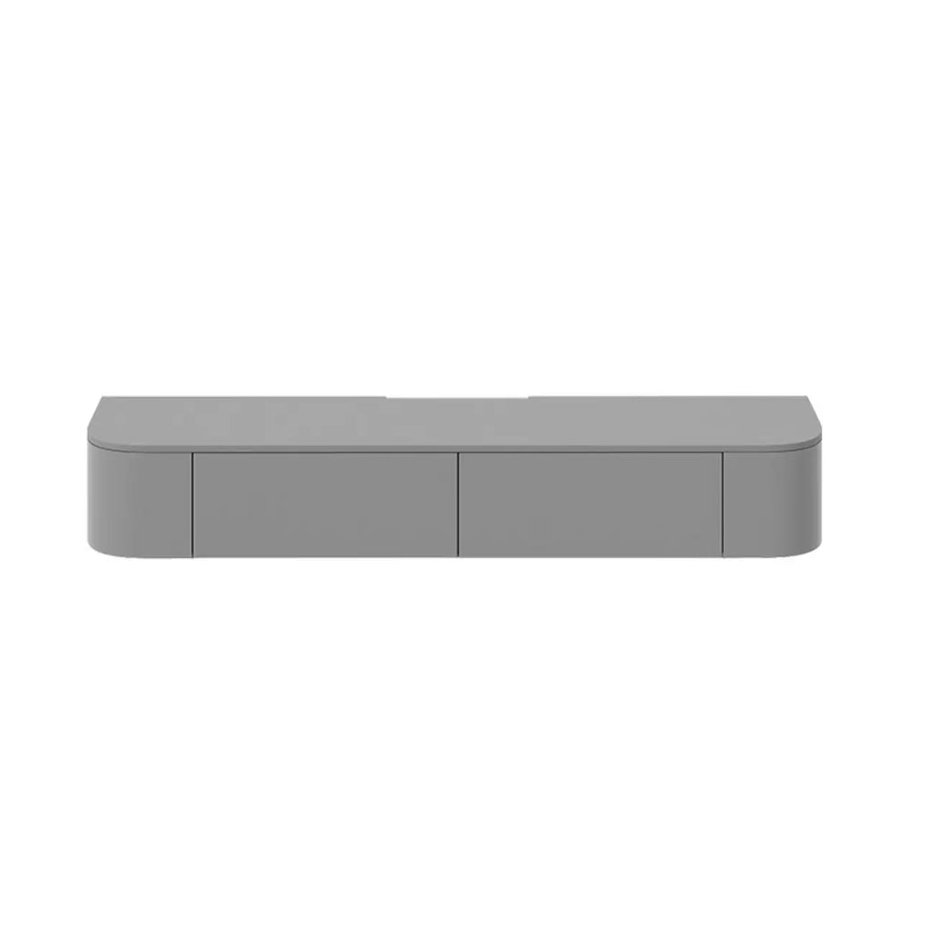 Rectangle White Solid Wood Floating TV Stand with Storage