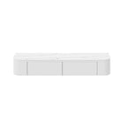 Rectangle White Solid Wood Floating TV Stand with Storage