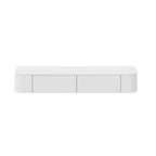 Rectangle White Solid Wood Floating TV Stand with Storage