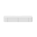 Rectangle White Solid Wood Floating TV Stand with Storage