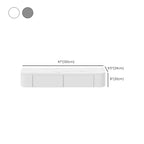 Rectangle White Solid Wood Floating TV Stand with Storage