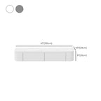 Rectangle White Solid Wood Floating TV Stand with Storage