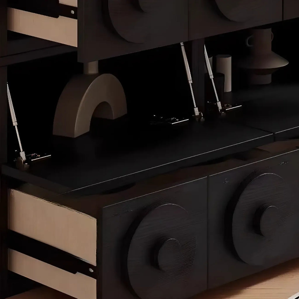 Modern Wooden Matte Black Storage Cabinet for Bathroom