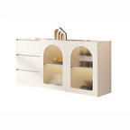 Minimalistic White Rectangular Accent Cabinet for Living Room