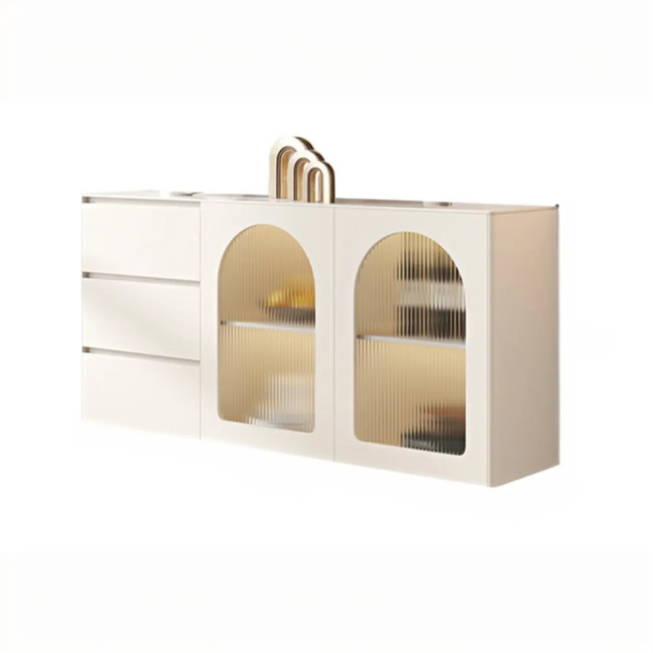 Minimalistic White Rectangular Accent Cabinet for Living Room