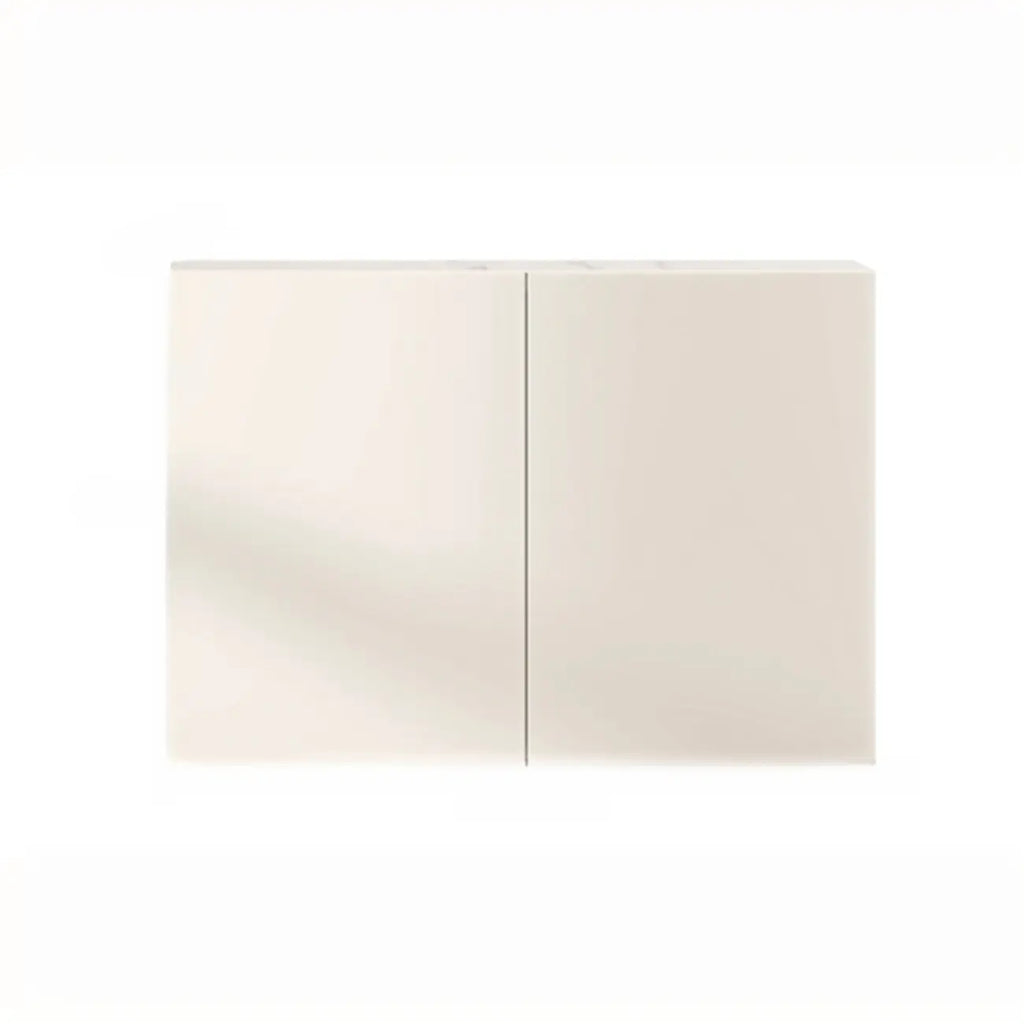 Minimalistic White Rectangular Accent Cabinet for Living Room