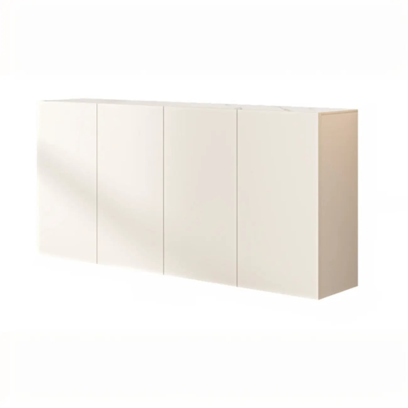 Minimalistic White Rectangular Accent Cabinet for Living Room