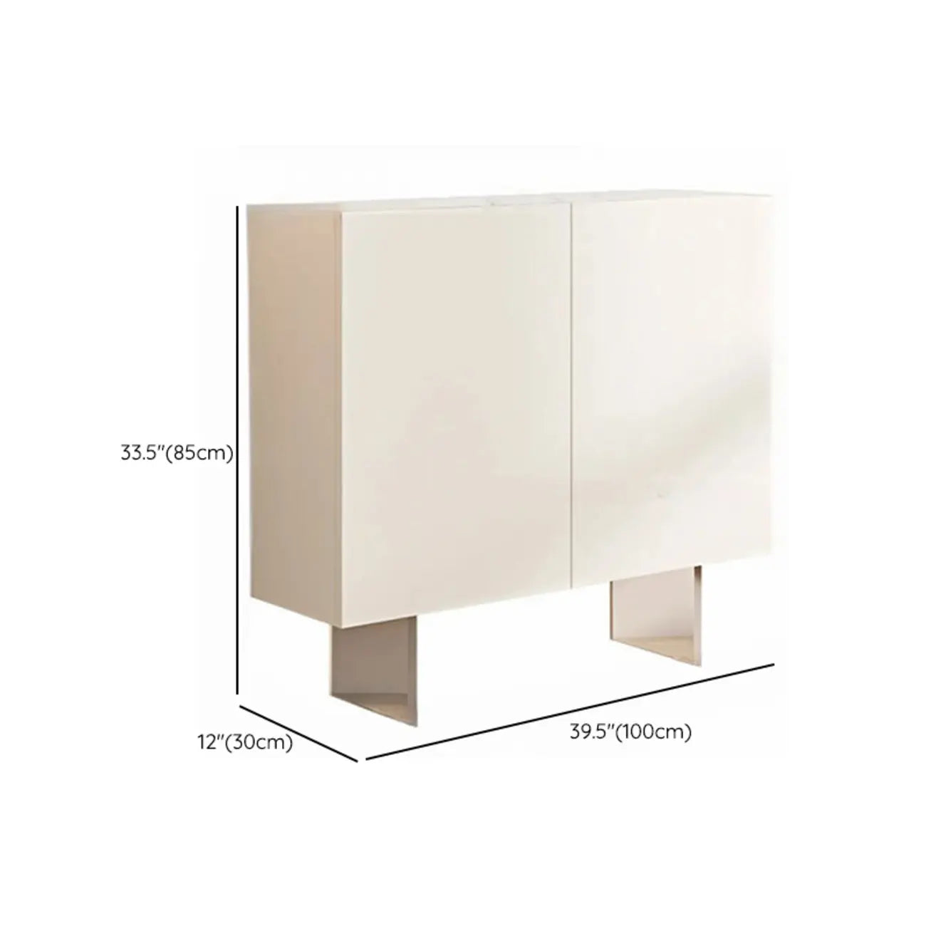 Minimalistic White Rectangular Accent Cabinet for Living Room