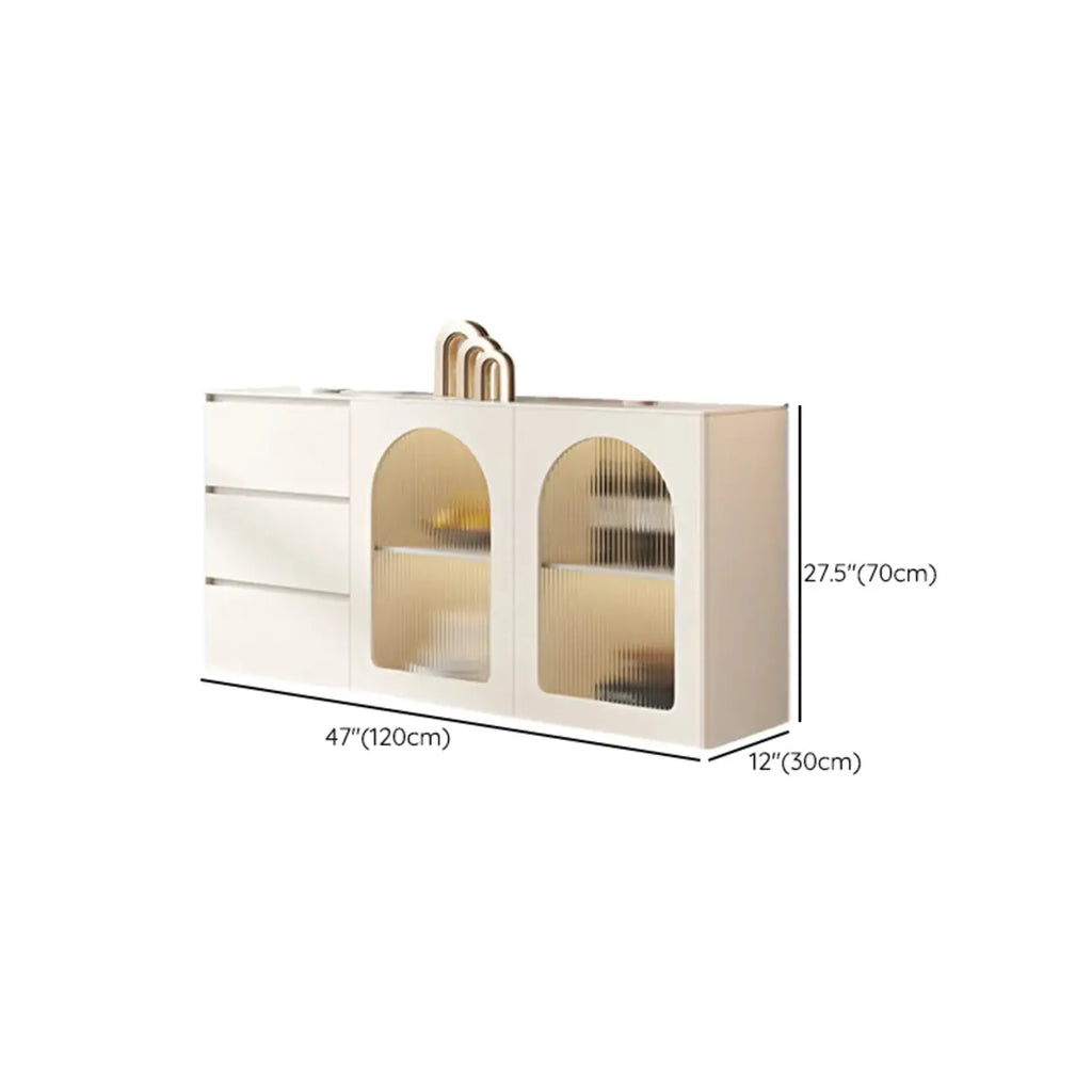 Minimalistic White Rectangular Accent Cabinet for Living Room