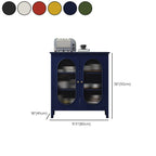 3 Tiers Modern Wood Rectangular Accent Cabinet  with Glass Door