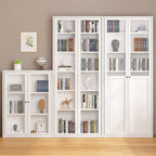79'' White Alloy Rectangle Storage Cabinet with Exterior Shelf