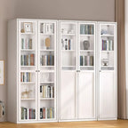 79'' White Alloy Rectangle Storage Cabinet with Exterior Shelf