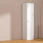 79'' White Alloy Rectangle Storage Cabinet with Exterior Shelf