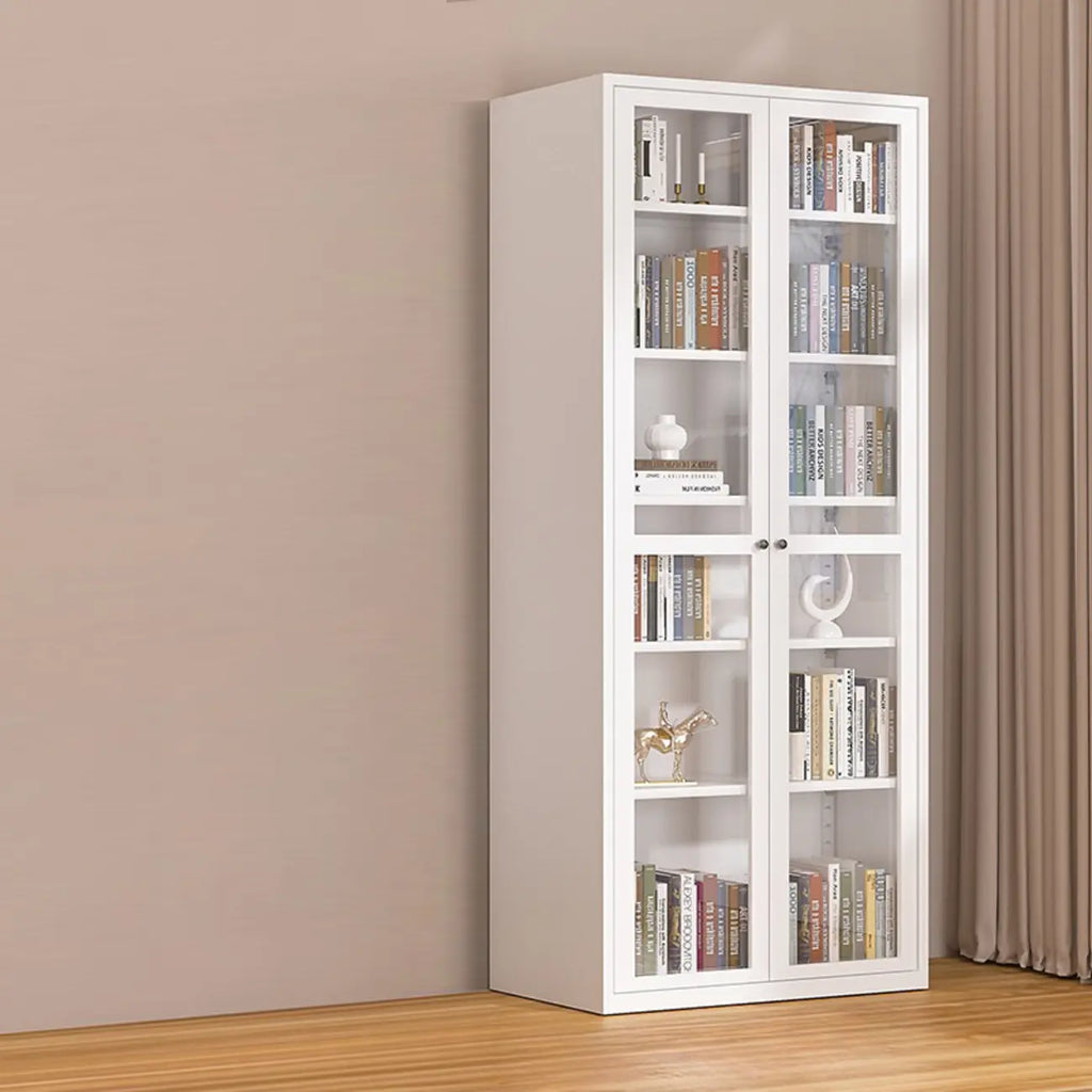79'' White Alloy Rectangle Storage Cabinet with Exterior Shelf