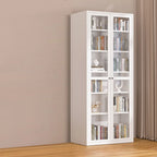 79'' White Alloy Rectangle Storage Cabinet with Exterior Shelf