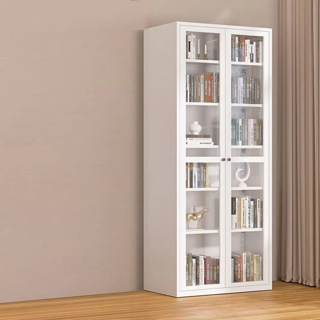 79'' White Alloy Rectangle Storage Cabinet with Exterior Shelf