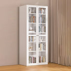 79'' White Alloy Rectangle Storage Cabinet with Exterior Shelf