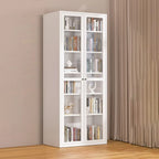 79'' White Alloy Rectangle Storage Cabinet with Exterior Shelf